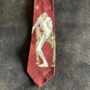 Norman Rockwell Saturday Evening Post Old Time Baseball Mens Tie
